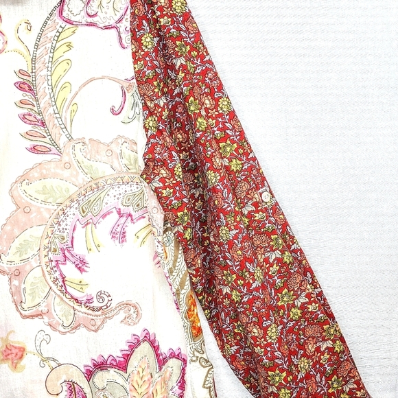 Cino designer button front, long sleeve top. Medium, Multi colored. - Picture 8 of 16